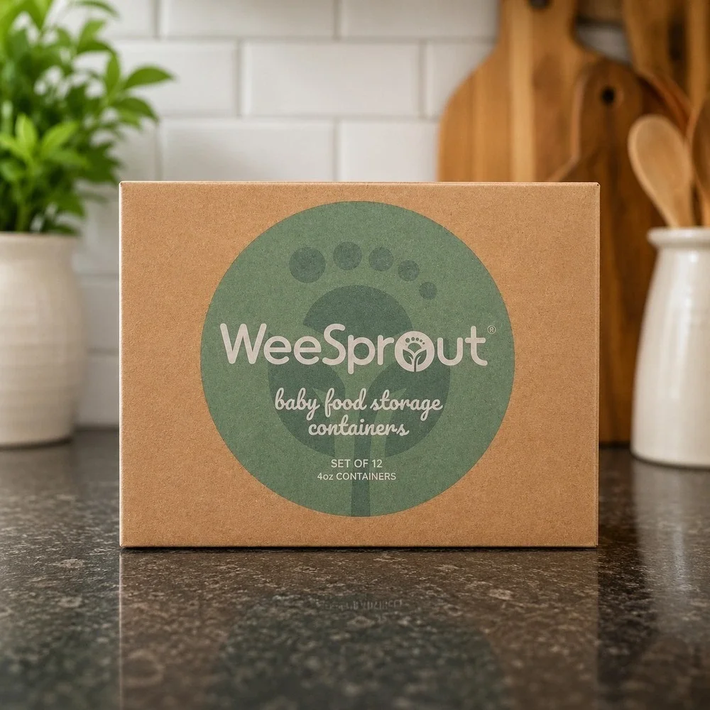 Wee Sprout Baby Food Storage Jars Set of 12 - 4oz with Lids - BPA Free NEW